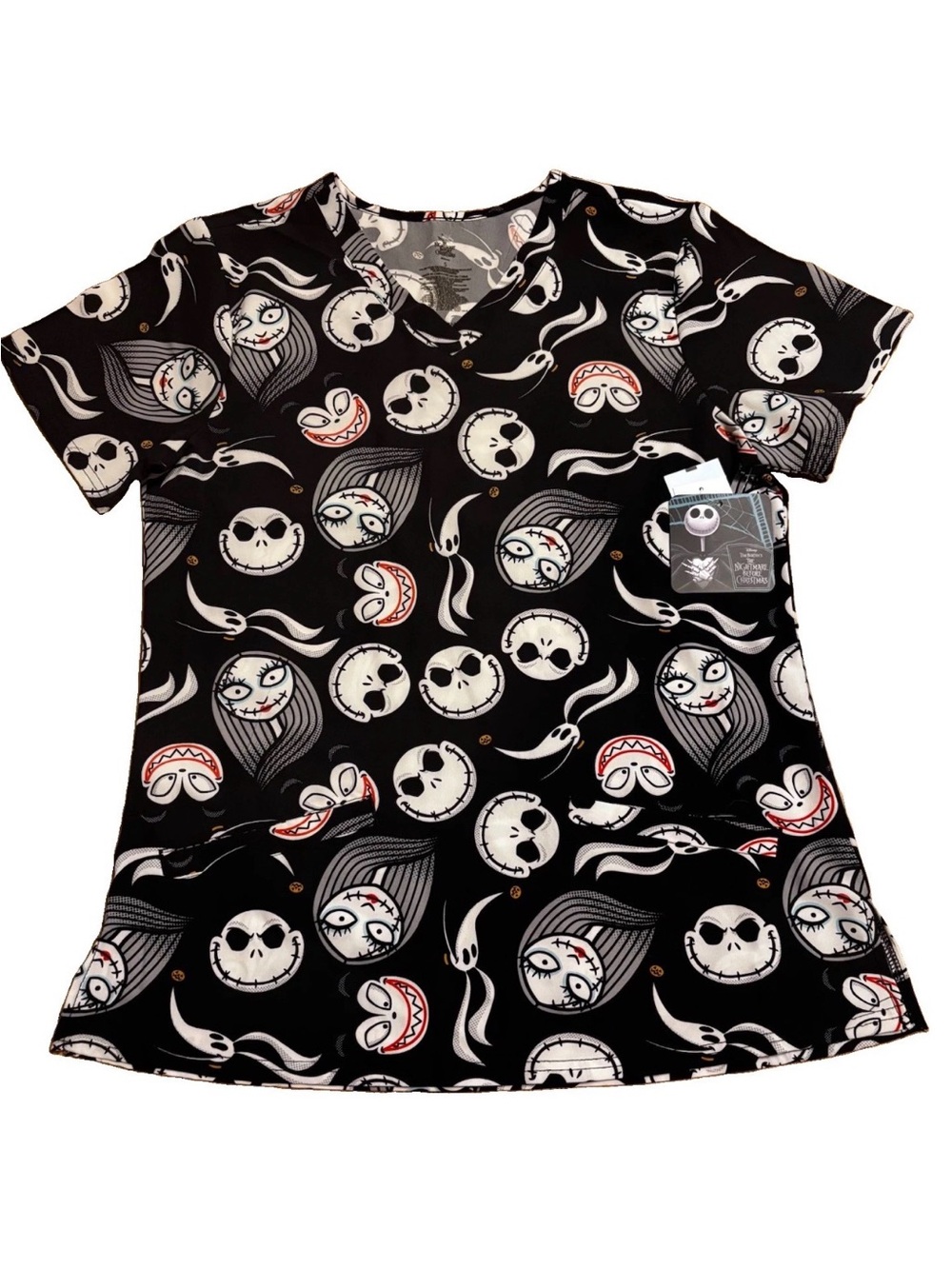 Disney Black Short Sleeve Tee with Nighttime Character Faces